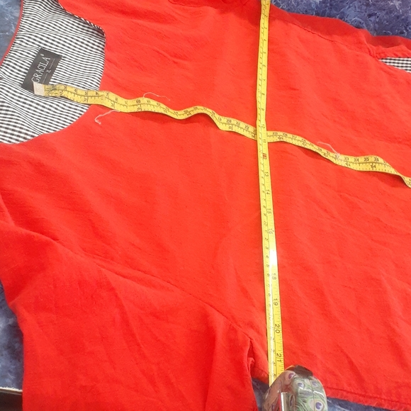 GraciLA Red black & white HEM top Tunic size XL - Picture 9 of 14